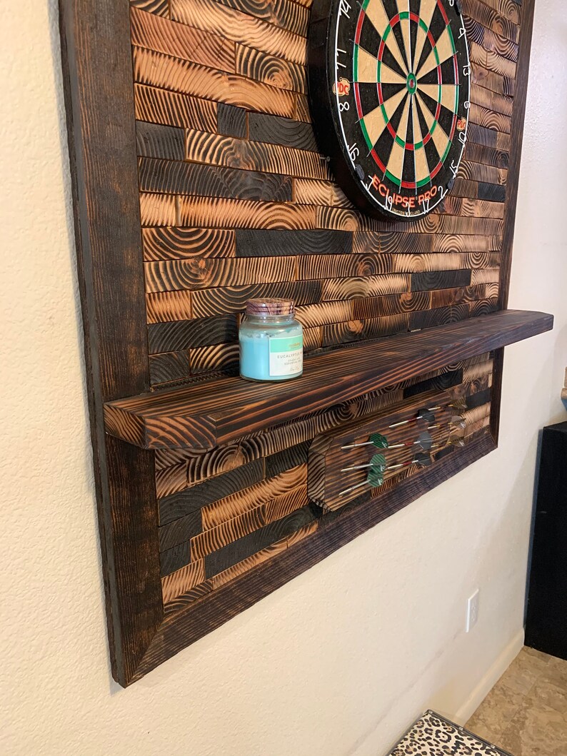 Burnt Wooden Dart Backboard Wall Protector Etsy