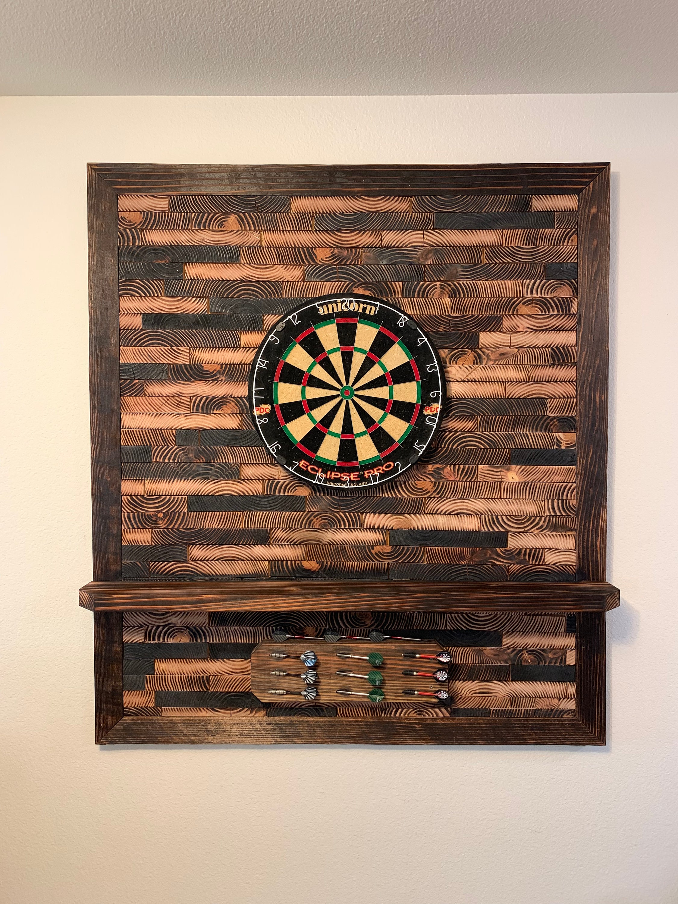 Burnt Wooden Dart Backboard Wall Protector Etsy