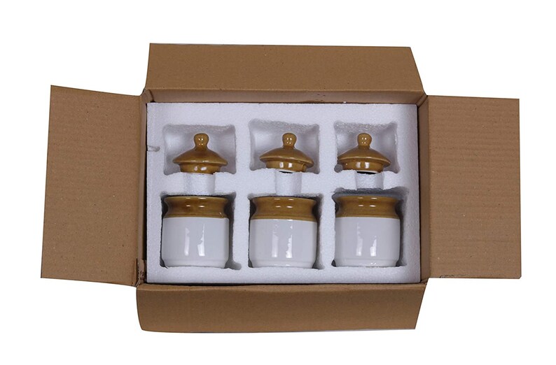 Ceramic Food Storage Container With Lid & Tray Set of 3 Etsy