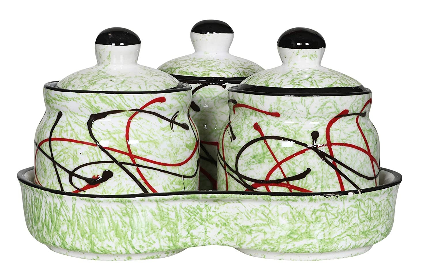 Ceramic Food Storage Container with Lid And Tray Set of 3 Etsy