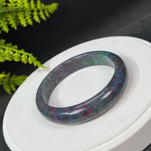 High Quality Select Brazilian Ruby Zoisite Bangle 63MM July Birthstone Multicolor Starlight Boho Gemstone Bracelet Dynamic Gift for Her