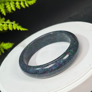 High Quality Select Brazilian Ruby Zoisite Bangle 61MM July Birthstone Multicolor Starlight Boho Gemstone Bracelet Vitality Gift for Her
