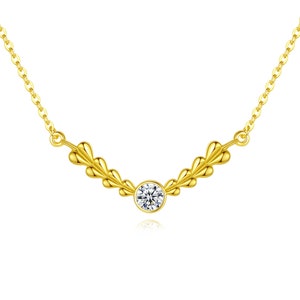 Small Delicate Heart Necklace Tiny CZ Necklace Elegant Gold Diamond Necklace Everyday Layered Necklace Wedding Bridal Jewelry Gift for Her