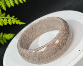 Unique Feldspar Bangle 62MM High Porcelain Crystallization Starlight Flesh Pink Floating Green Cuff Bracelet Determination Gift for Her