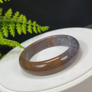 Unique Ocean Jasper Bangle 55MM Old Mine High Porcelain Crystallization Sugar Purple Chalcedony Bracelet Optimistic Happiness Gift for Her