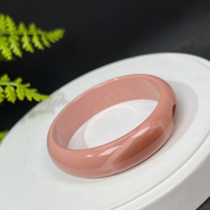 Unique Alxa Agate Bangle 56MM Gradient Pink Floating Celestial Eye Gobi Desert Chalcedony Bracelet Amulet Enthusiasm Chakra Gift for Her