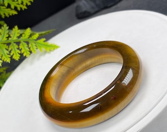 Brazalete Ojo de Tigre Dorado: Cornucopia Brillante de Jadeificación de 51 MM
