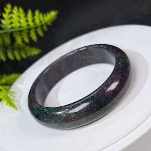 High Quality Select Brazilian Ruby Zoisite Bangle 58MM Multicolor Starlight Boho Gems Bracelet July Birthstone Relieve Stress Gift for Her