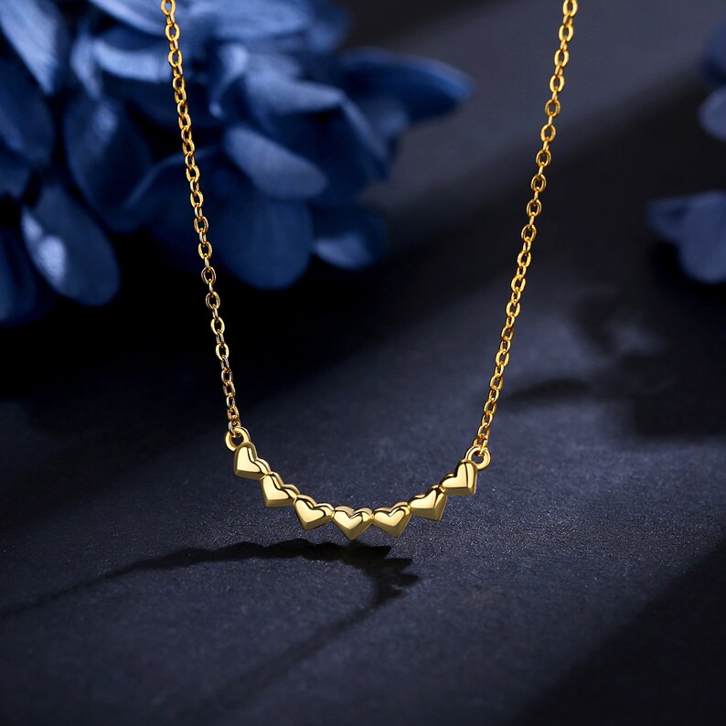 Solid Heart Gold-Plated Smile Necklace Wedding Bridal Jewelry Everyday Layering Necklace Small Delicate Choker Christmas Birthday Gift