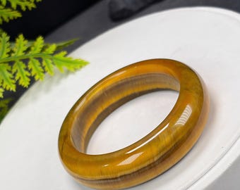 Brazalete Ojo de Tigre Dorado: Cornucopia Brillante de Jadeificación de 51 MM