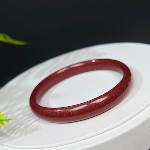 Purple Golden Cinnabar Bangle 57MM Dainty Purple Red Talisman Carved Buddhist Scripture Lotus Bracelet Removing Negative Energy Gift for Her