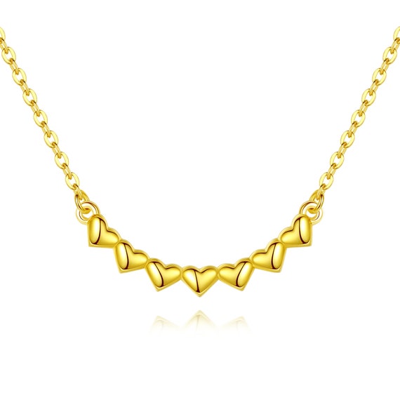 Solid Heart Gold-Plated Smile Necklace Wedding Bridal Jewelry Everyday Layering Necklace Small Delicate Choker Christmas Birthday Gift