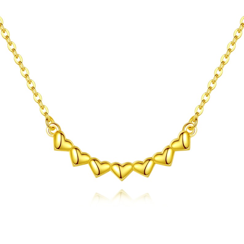 Solid Heart Gold-Plated Smile Necklace Wedding Bridal Jewelry Everyday Layering Necklace Small Delicate Choker Christmas Birthday Gift
