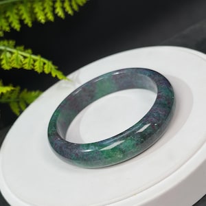 High Quality Select Brazilian Ruby Zoisite Bangle 60MM July Birthstone Multicolor Starlight Boho Gemstone Bracelet Meditation Gift for Her