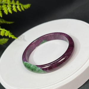 Excellent Ruby Zoisite Bangle 58MM High Quality July Birthstone Crystallization Starlight Gemstone Bracelet Spirit Confidence Gift for Her