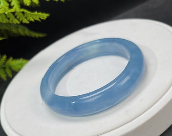 Utmärkt akvamarinarmband 59 MM Icy Starlight Mildness Cat's Eye djupblå ädelstensarmband Brudtärna Bröllopsbalans Reiki-present till henne