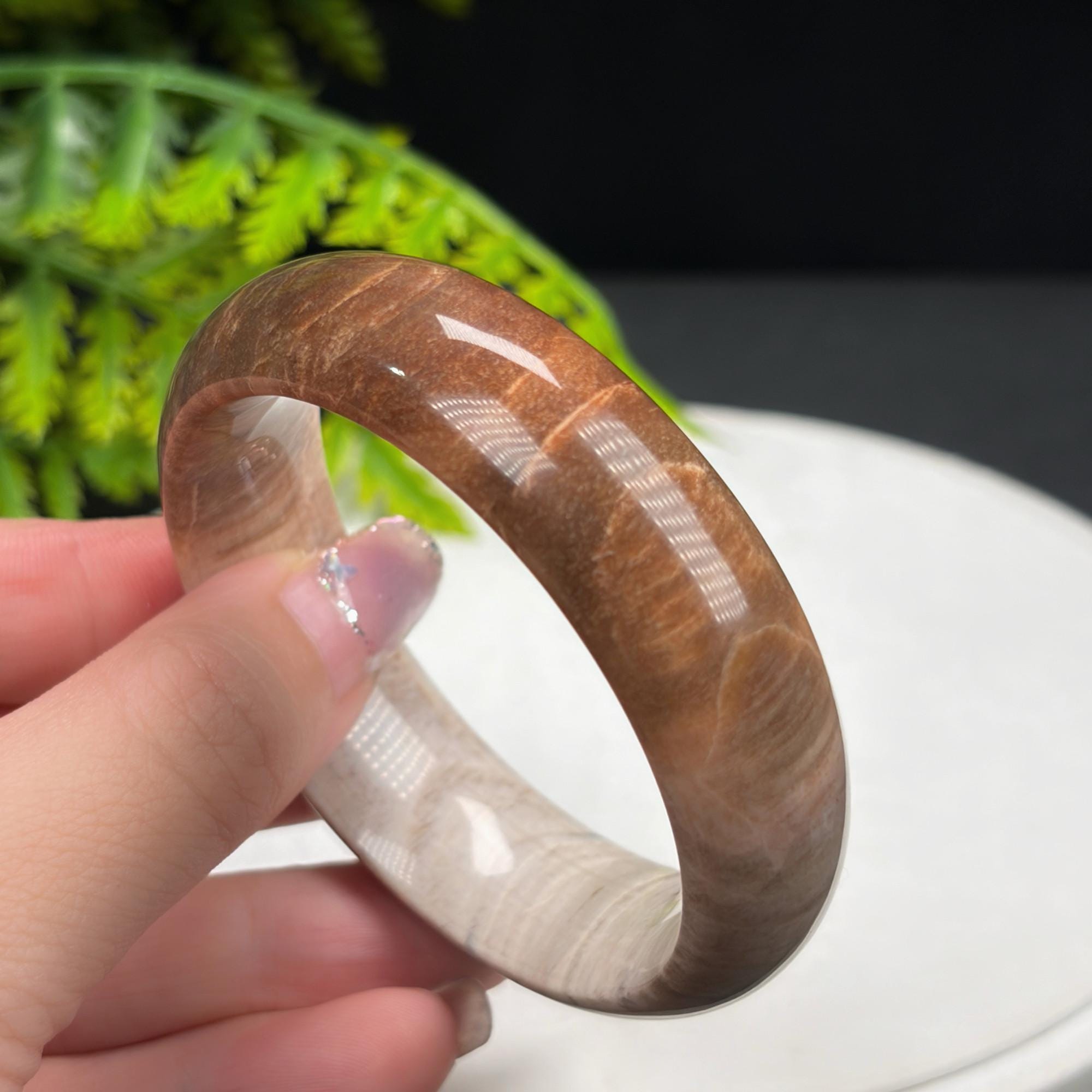 珪化翡翠バングル：52mm以上の磁器光沢翡翠化多層多色 - Etsy 日本