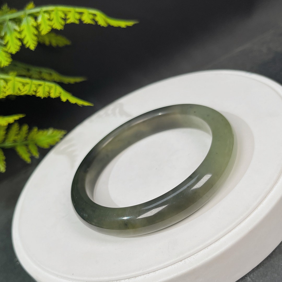 Unique Serpentine Jade Bangle 60MM Ink Painting Style Mildness Etsy