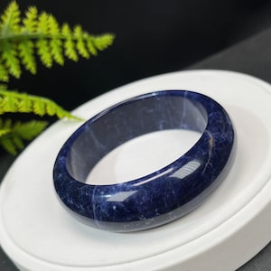 Elegant Blue Vein Stone Bangle 60MM Floating Red Dreamlike Blue Cuff Bracelet Self-expression Serenity Aura Spiritual Talisman Gift for Her