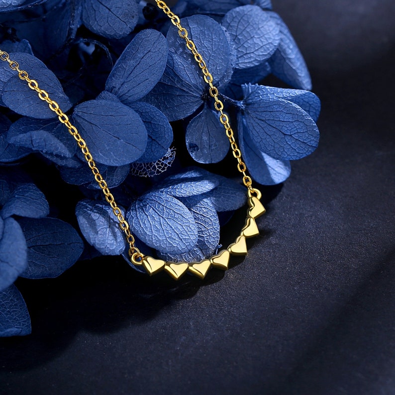 Solid Heart Gold-Plated Smile Necklace Wedding Bridal Jewelry Everyday Layering Necklace Small Delicate Choker Christmas Birthday Gift
