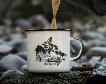 White Enamel Mug Etsy