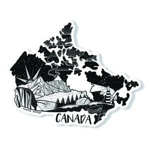Canada Vinyl Decal - Glossy Black and White, Outdoor Durable
