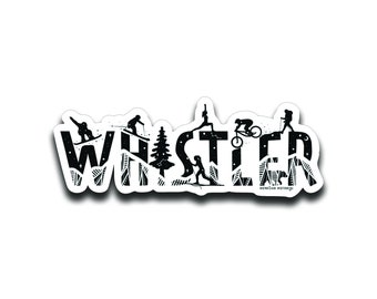 Whistler Sticker, Black and White Stickers, Illustrated Sticker, Glossy Vinyl Sticker, Nature Sticker, Waterproof Sticker, Laptop Decal