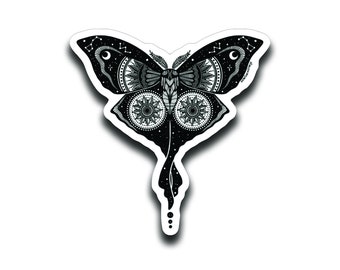 Luna Moth Sticker: Nature Inspired Vinyl Decal (Glossy, Waterproof)