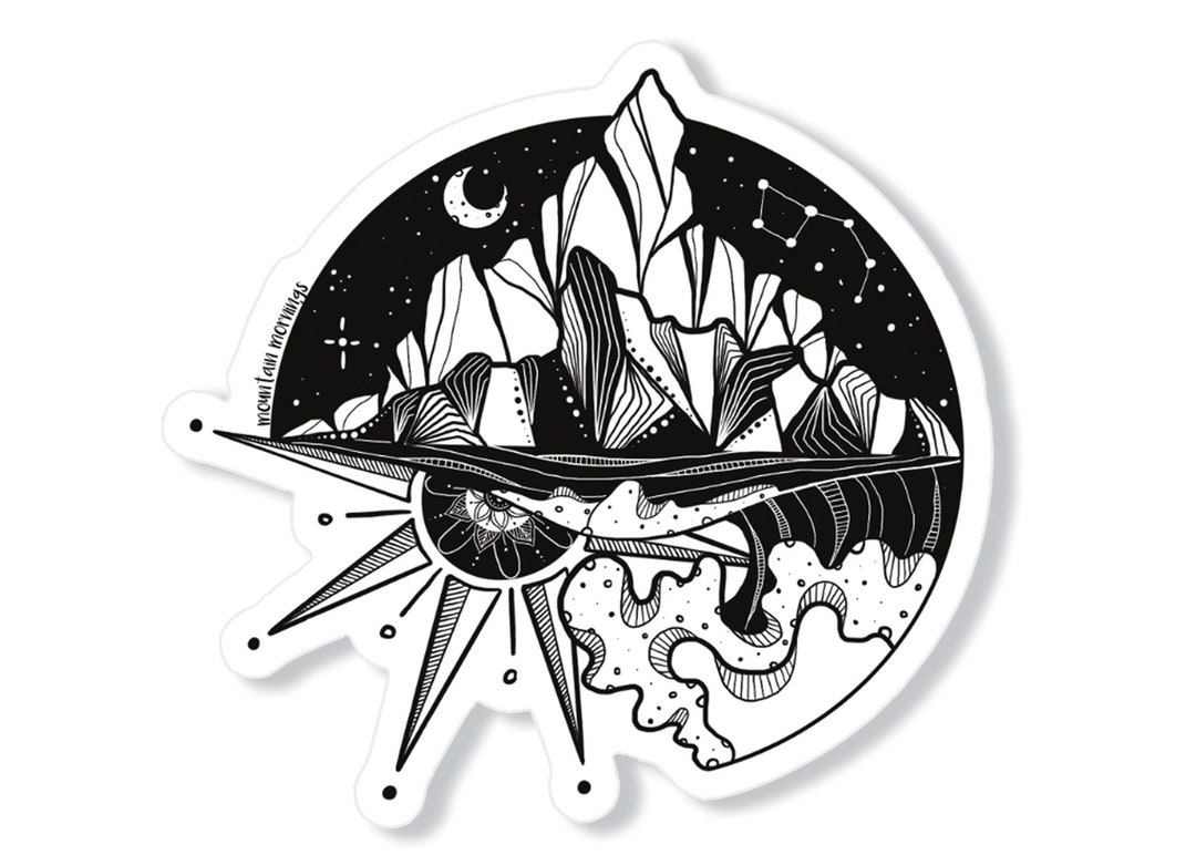 Three Sisters, Black and White Stickers, Weatherproof Stickers, Waterproof  Stickers Bottles, Mountain Stickers, Three Sisters Gift, Glossy 