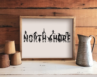 North Shore Print, Illustrated Print, Black and White Wall Art, Print For Frame, Outdoor Poster, Home Decor Print, Canadian Artwork, PNW Art
