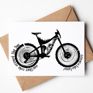Fahrradkarte, Glückwunschkarte, Happy Birthday Grußkarte, Schwarz-Weiß-Karte, illustrierte Karte, Fahrradgeburtstag, Geschenk für Radfahrer