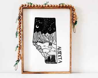 Alberta Art Print: Canadian Rustic Wall Decor (Eco Friendly Paper)