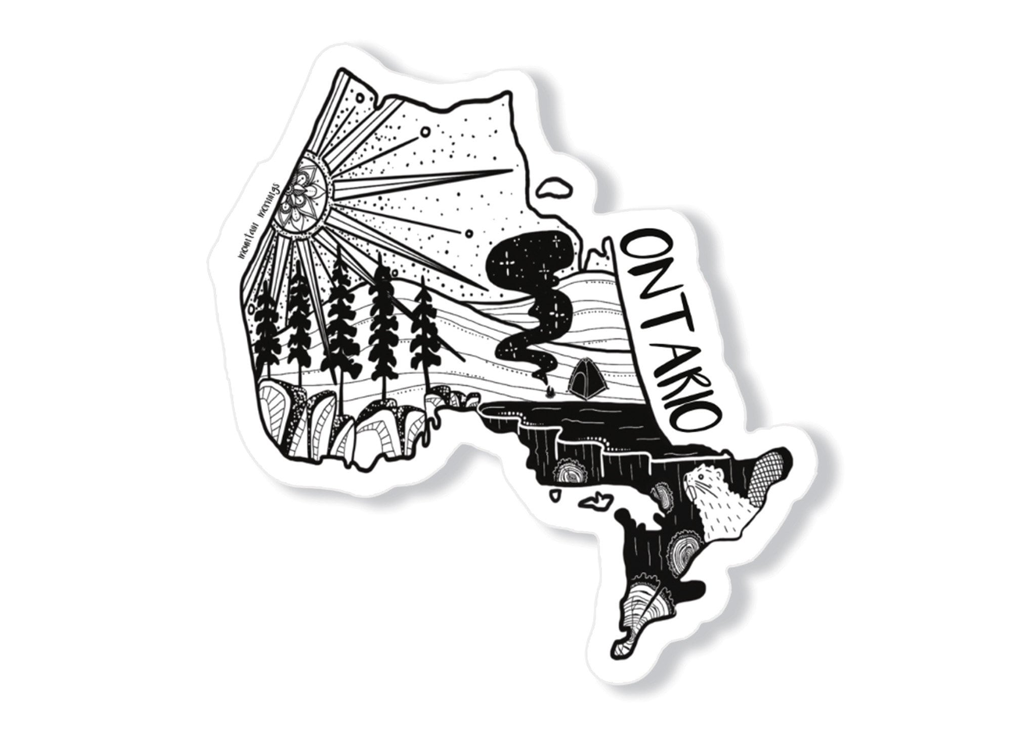 Ontario Illustrated Vinyl Illustrated Sticker Ontario Sticker Etsy