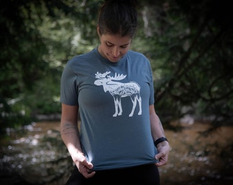 Moose T-shirt, Adventure Tshirt, Adult Tshirt, Gift for Nature Lover, Outdoor Tee Shirts, Camping Shirt, Hiking Tshirt, Moose Gift Tee Shirt