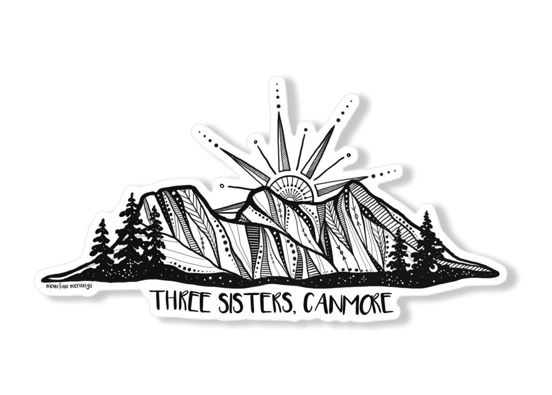 Three Sisters Canmore Black and White Stickers Three Sisters - Etsy