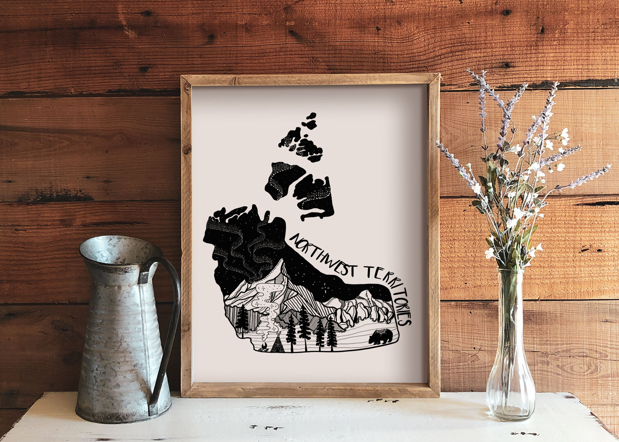 Mountain and Sun, Black and White Stickers, Waterproof Stickers for  Bottles, Wanderlust Stickers, Mountain Stickers, Aesthetic Decal, PNW 