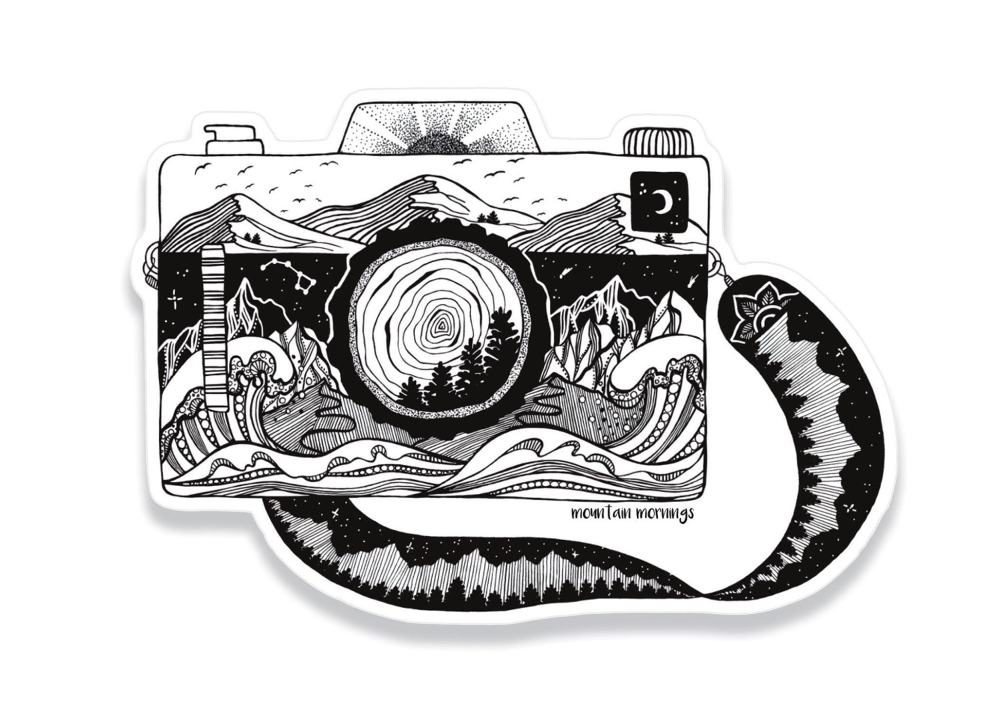 Illustrated Vinyl Camera Sticker for Laptop Sticker Gift for Etsy