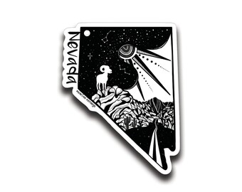 Nevada, USA Sticker, Travel USA, Travel Sticker, Windshield Decal, Vinyl Bumper Sticker, Waterproof Sticker for Car, Black and White Sticker