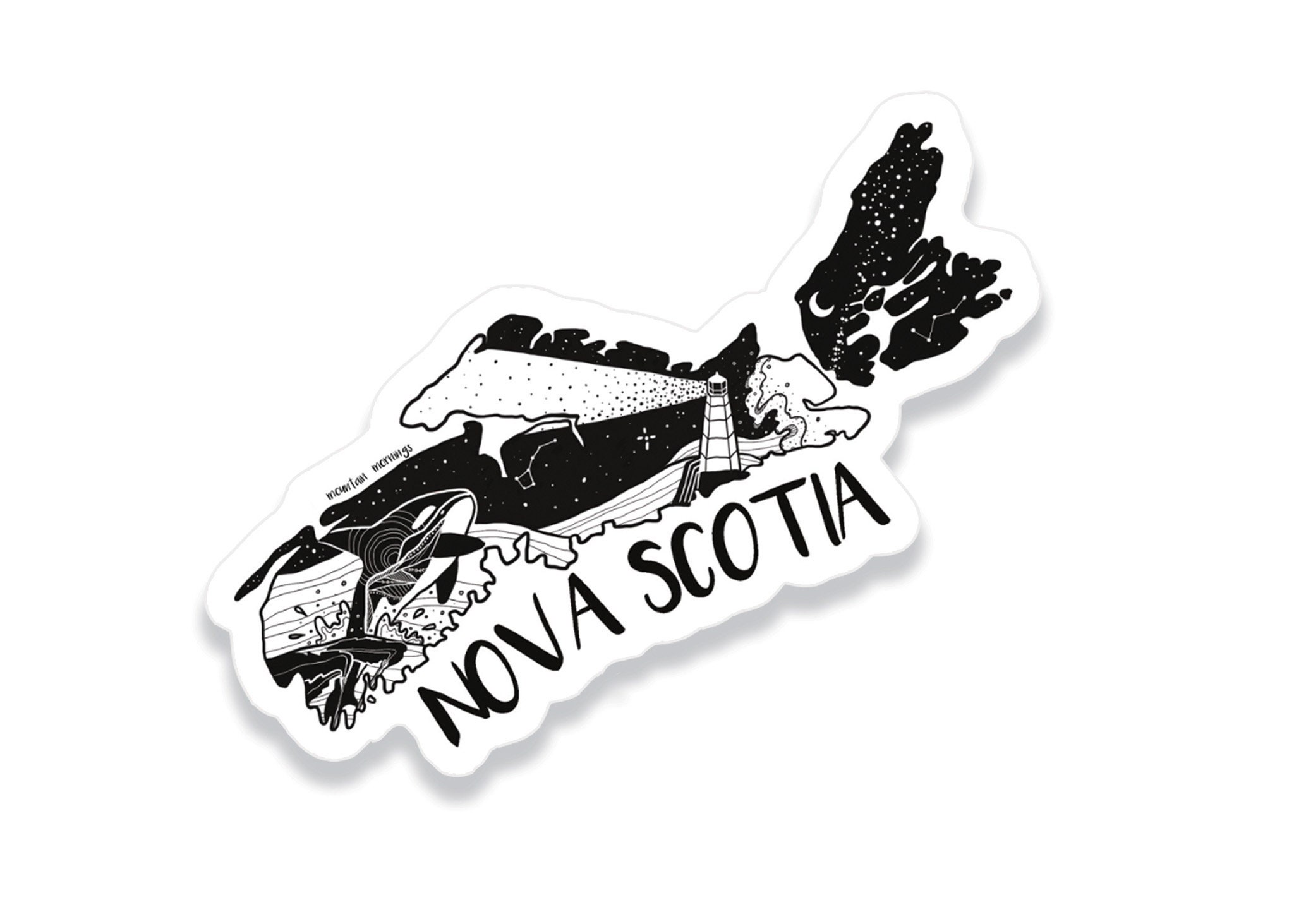 Nova Scotia Illustrated Vinyl Sticker Canadian Etsy