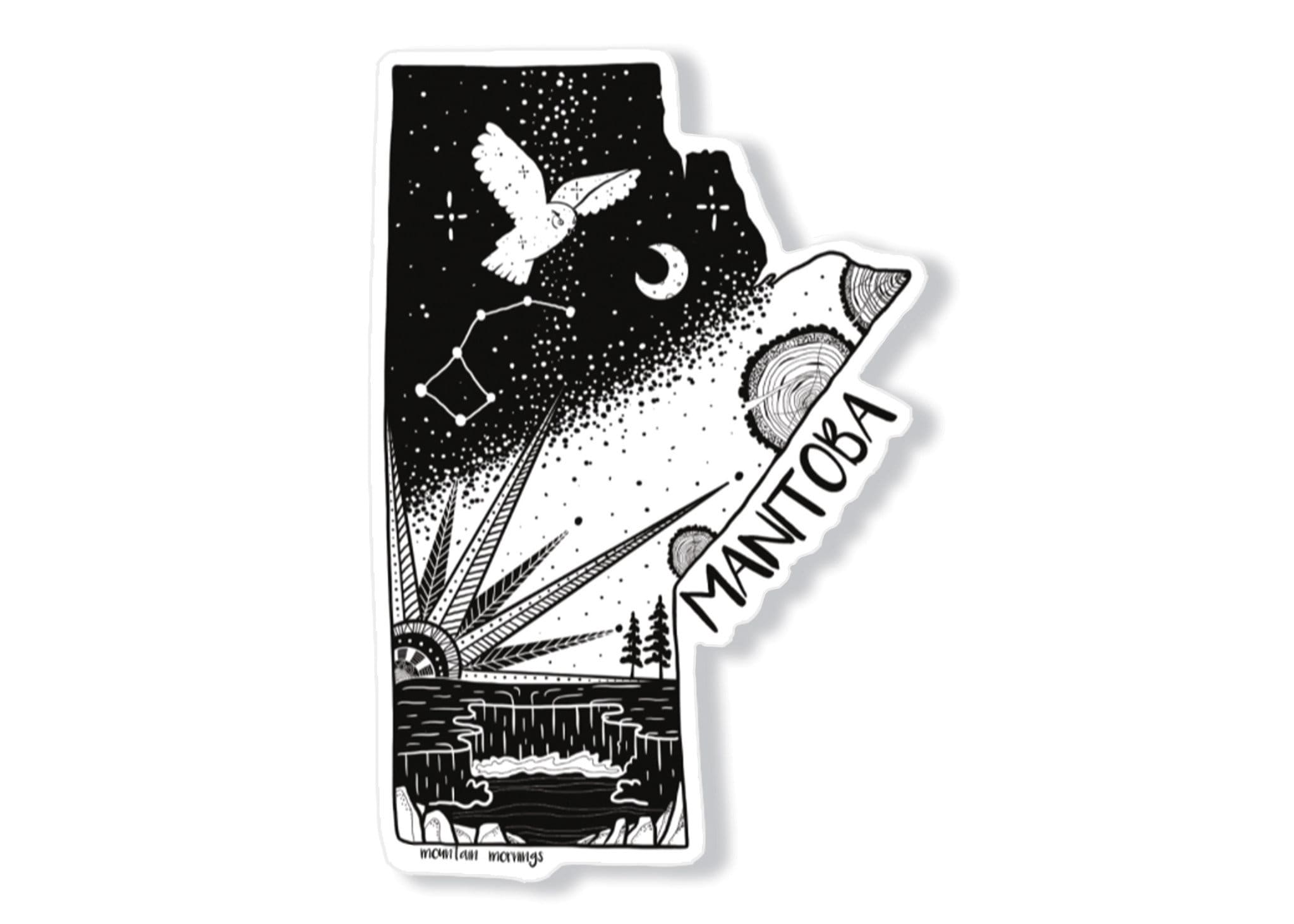Manitoba Illustrated Vinyl Sticker Black and White Waterproof Etsy
