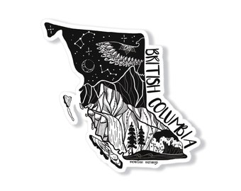 British Columbia Sticker: Minimalist Nature Design (Waterproof Vinyl)