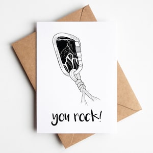 You Rock, Carta illustrata, Carta in bianco e nero, Carta di alpinismo, Regalo per scalatore, Carta di incoraggiamento, Carta di amicizia, Carta 5x7, PNW