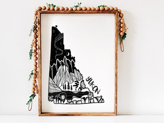 Yukon Wall Art: Black and White Nature Scene - Eco Friendly Print