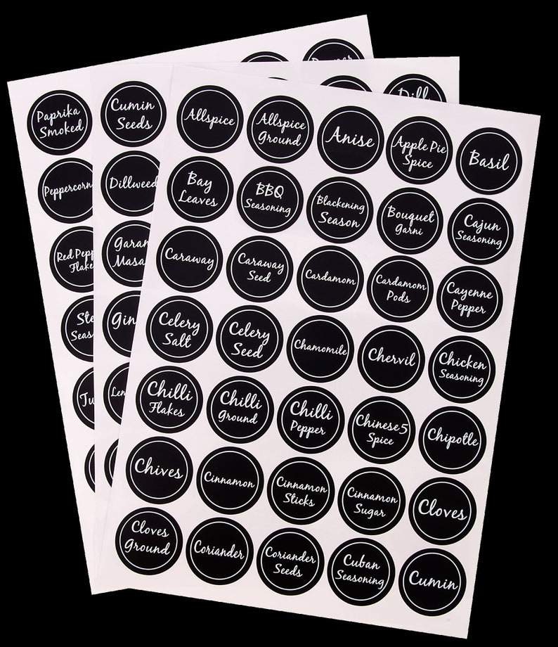 Chalkboard Pantry labels Spice jar labels Set of 301 Pre Etsy