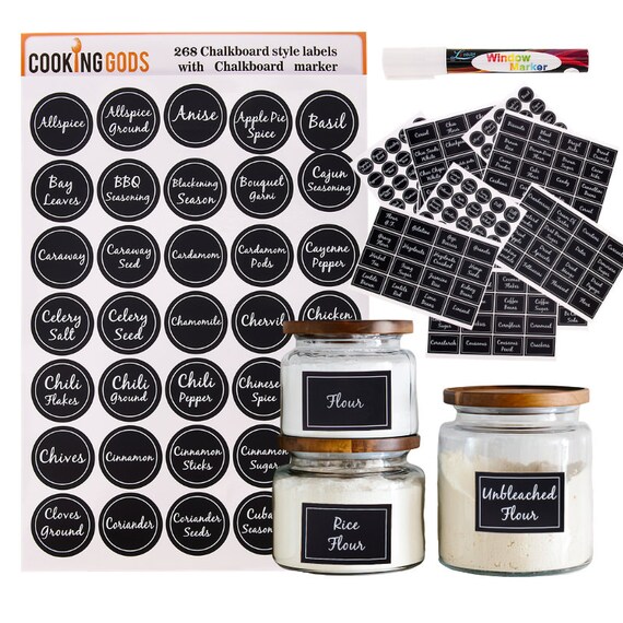 Chalkboard Pantry labels Spice jar labels Set of 301 Pre Etsy