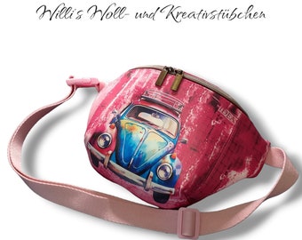 Single piece, fanny pack, crossbody bag, imitation leather, beetle, 100% handmade