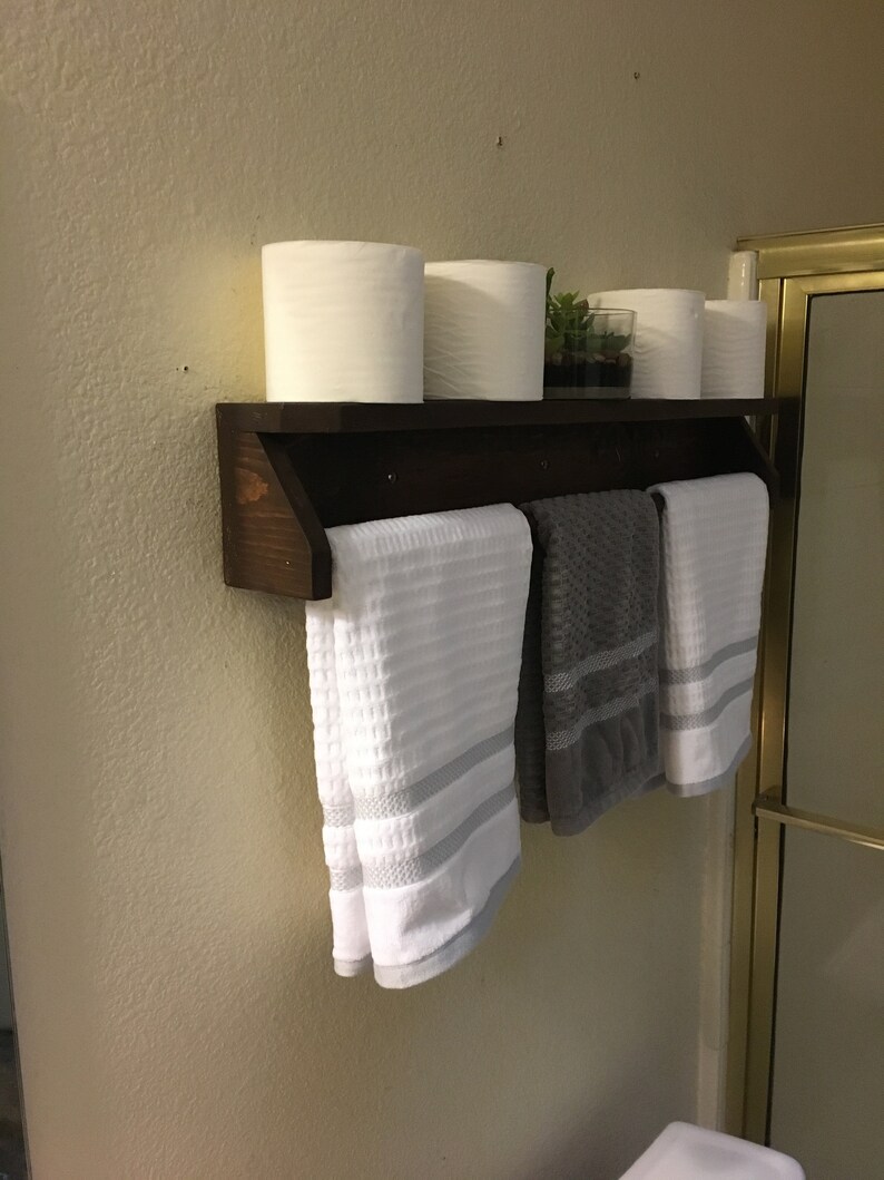 Towel Rack, Wooden Towel Rack, Bathroom Rack, Custom Rustic Wooden
