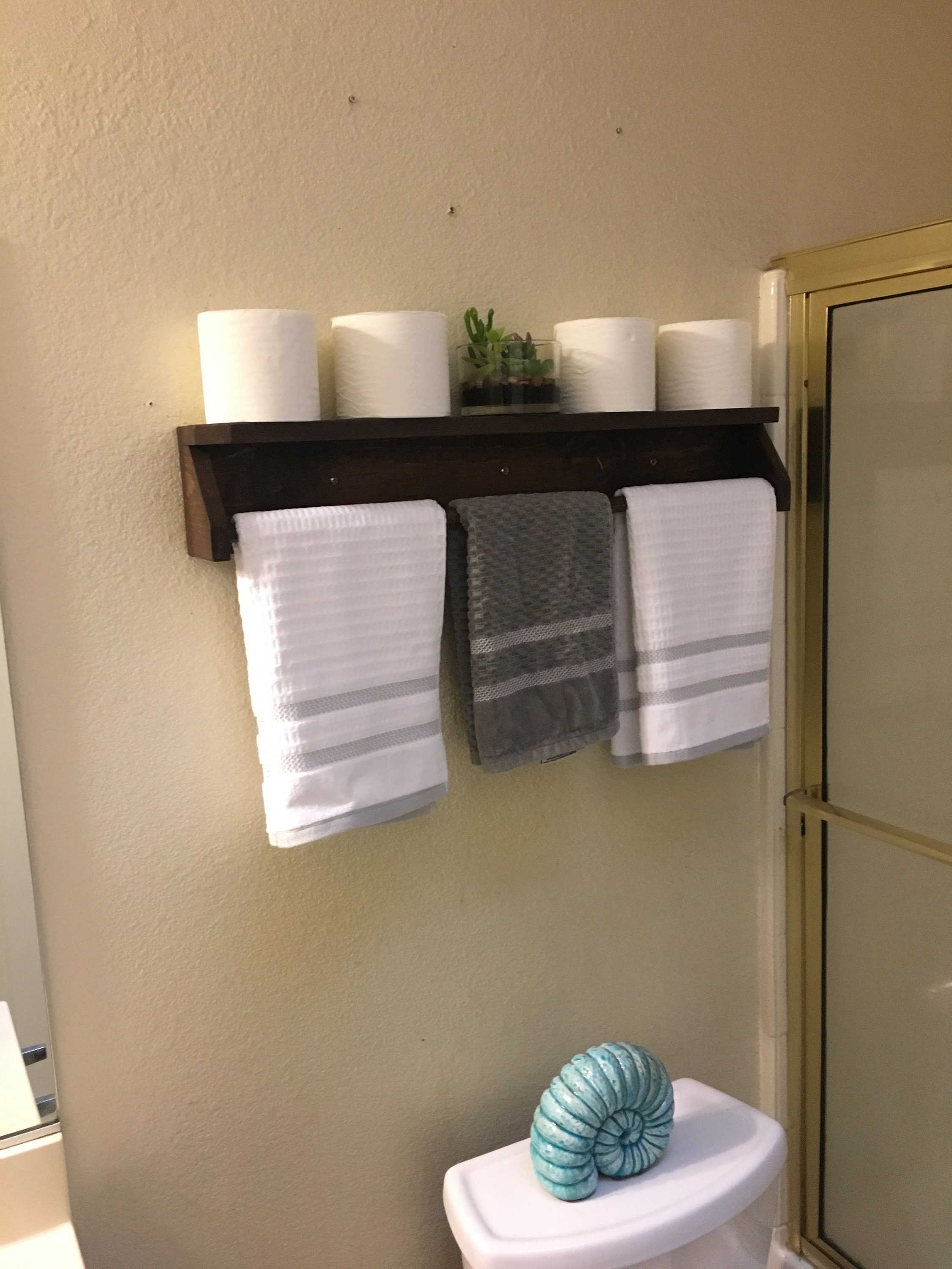 Towel Rack Wooden Towel Rack Bathroom Rack Custom Rustic Etsy Australia