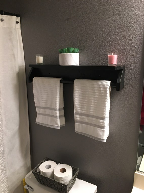 Towel Rack Wooden Towel Rack Bathroom Rack Custom Rustic - Etsy