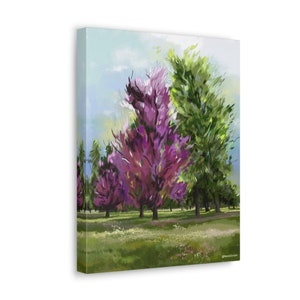 Nature wall art of trees for living room wall decor, landscape wall art as a housewarming gift, digital wall art in the aesthetic wall decor image 4